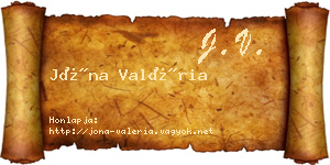 Jóna Valéria névjegykártya